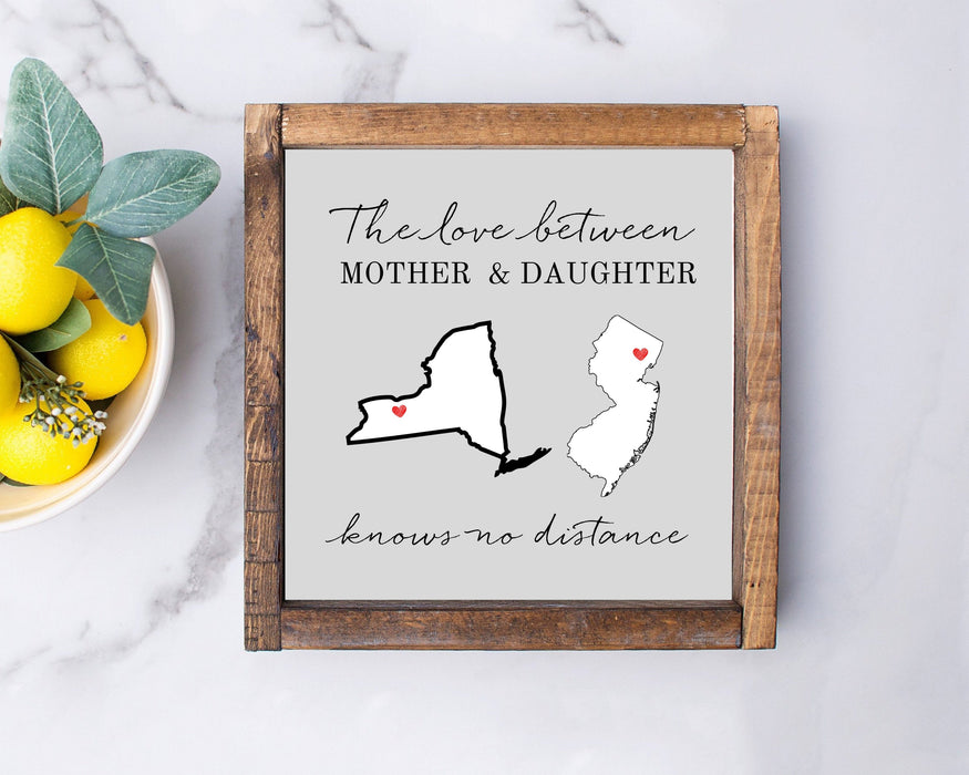 Mother Daughter No distance between us wall art picture frame