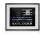 NYPD Police officer Gift Thin Blue line framed art