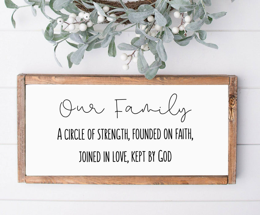 Our family Farmhouse Wood Signs Bible verse