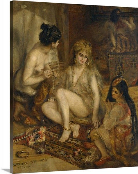 Parisiennes in Algerian Costume or Harem by Pierre-Auguste Renoir Canvas Prints Classic Artwork