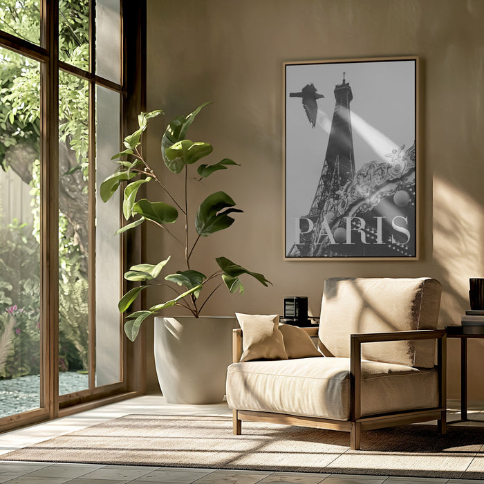 Paris Dove Framed Art Modern Wall Decor