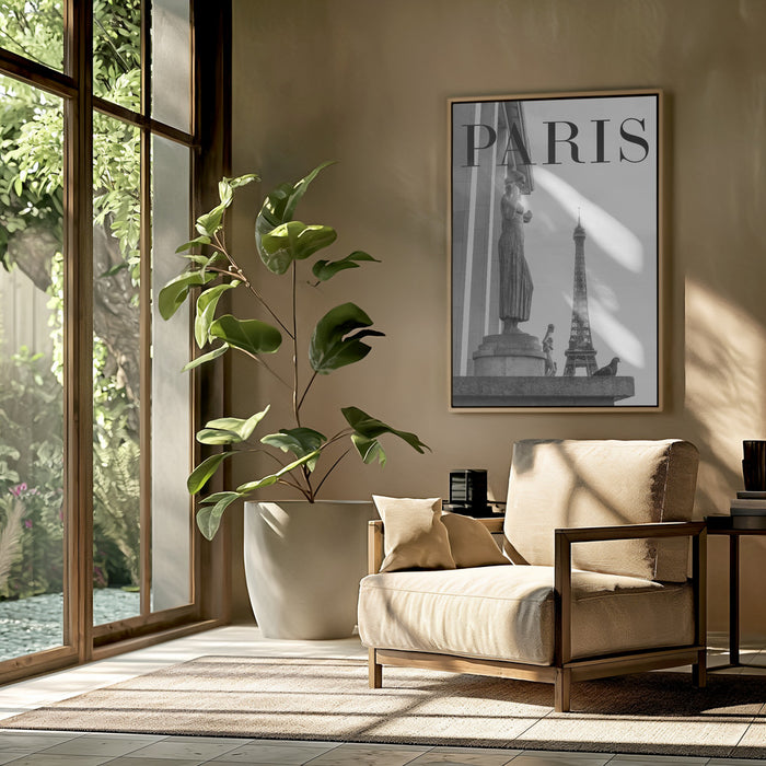 Paris Text 5 Framed Art Modern Wall Decor