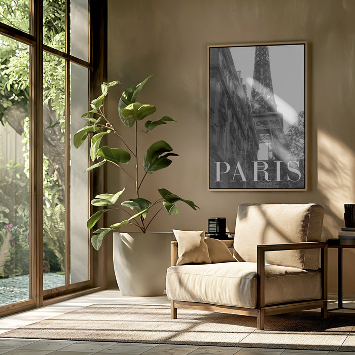 Paris Text 1 Framed Art Modern Wall Decor