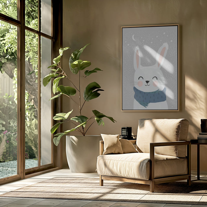 Snow Bunny Framed Art Modern Wall Decor