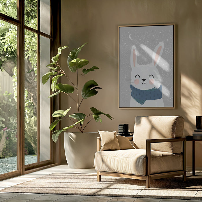 Snow Bunny Framed Art Modern Wall Decor