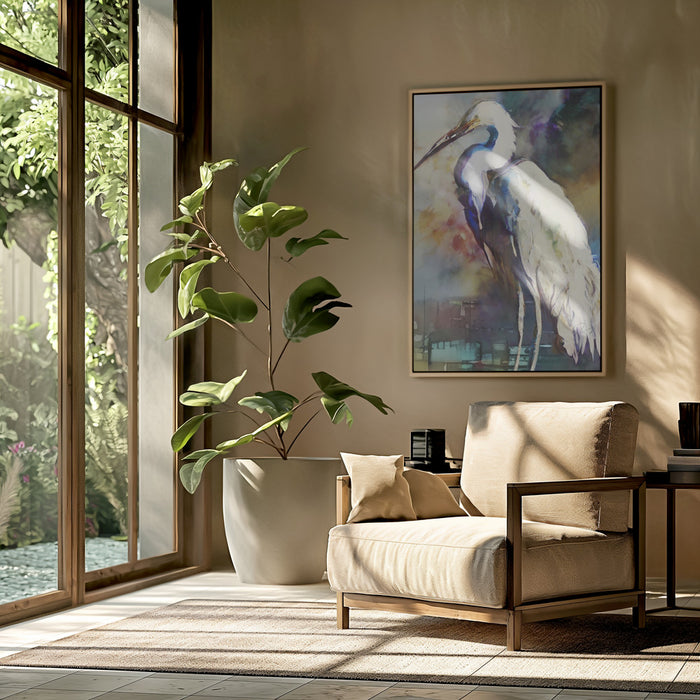 Egret After the Storm Framed Art Wall Decor