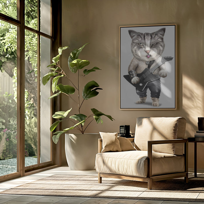 heavy metal cat Framed Art Wall Decor