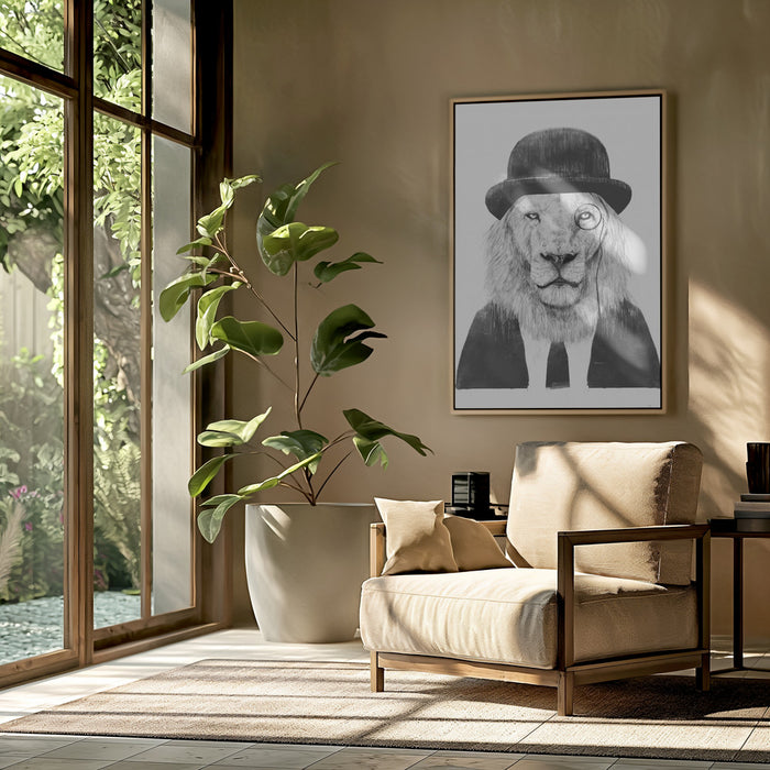 Sir Lion Framed Art Modern Wall Decor