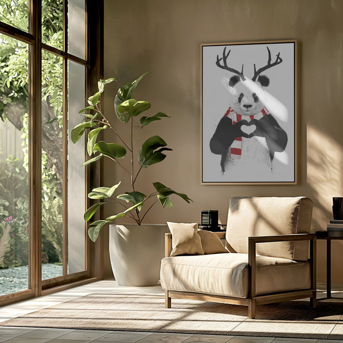 Xmas panda Framed Art Wall Decor