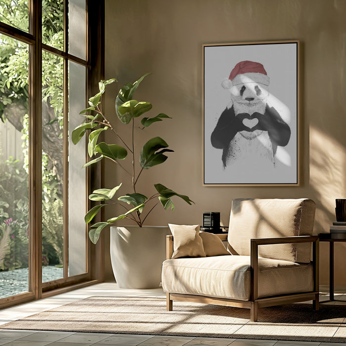 Santa panda Framed Art Modern Wall Decor