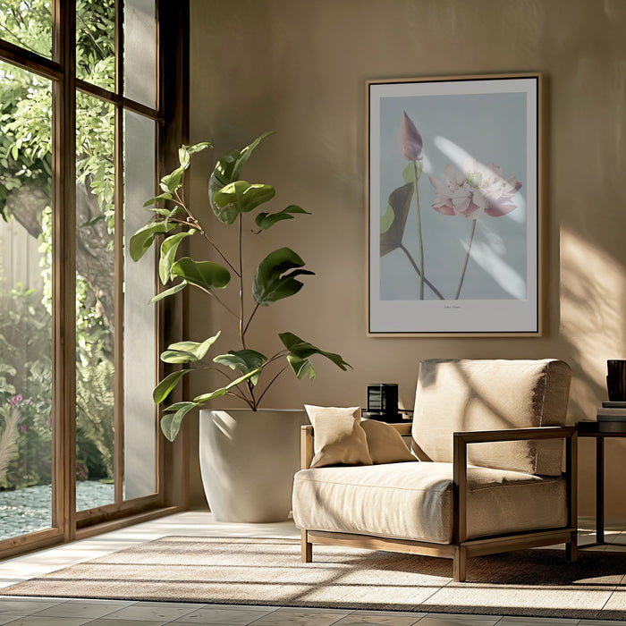 Lotus Flowers Framed Art Modern Wall Decor