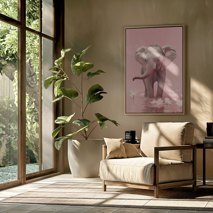 Young Elephant Framed Art Modern Wall Decor