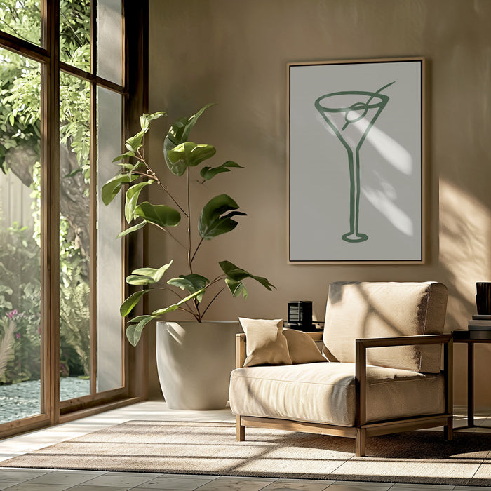 Cocktail Green Framed Art Wall Decor