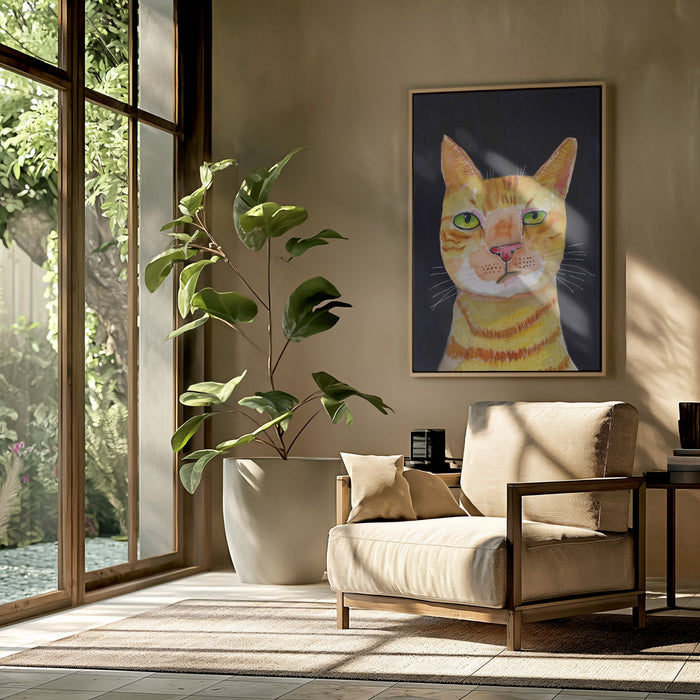 Ginger Cat Framed Art Wall Decor