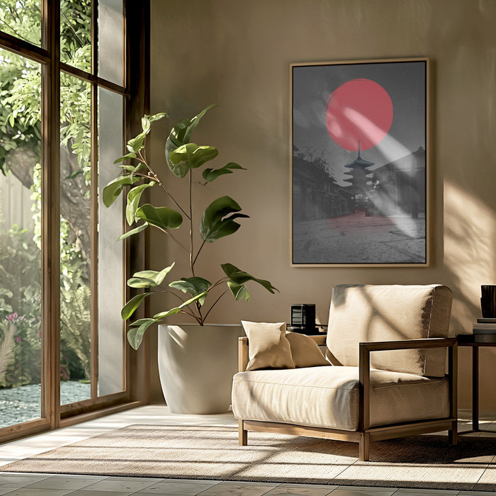 Lonely Temple Framed Art Modern Wall Decor