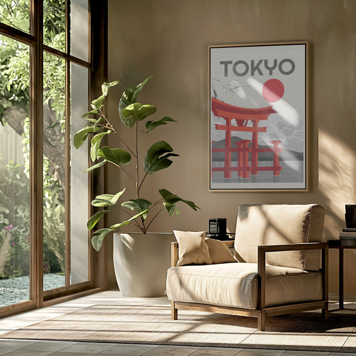 Kyoto Sun Framed Art Modern Wall Decor