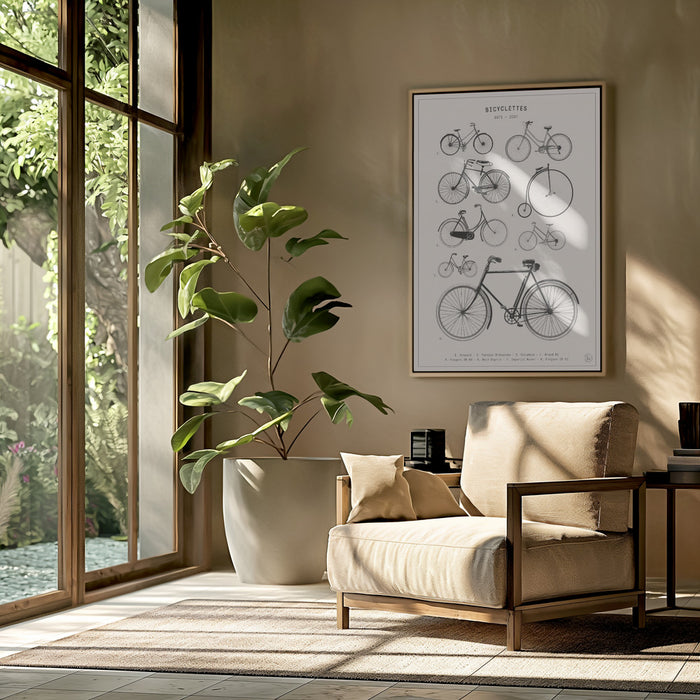 Bicyclettes Framed Art Modern Wall Decor