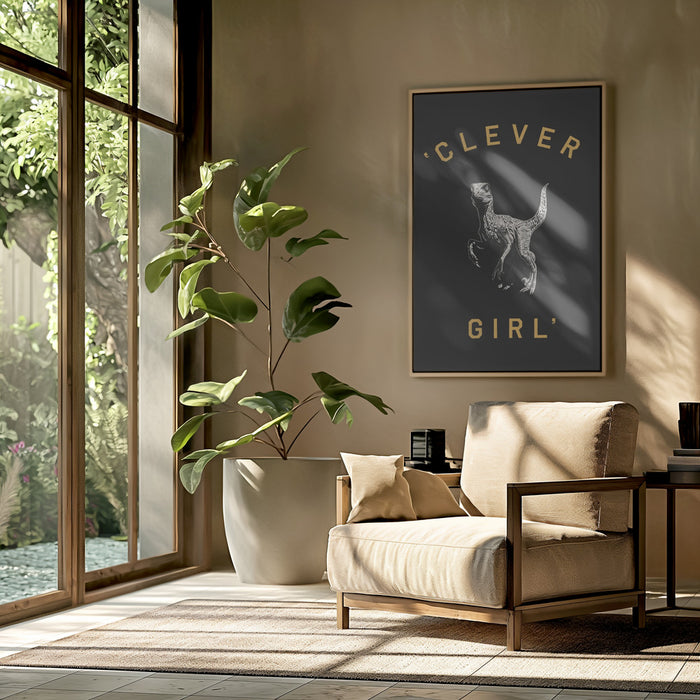 Clever Girl   Dark Print Framed Art Modern Wall Decor