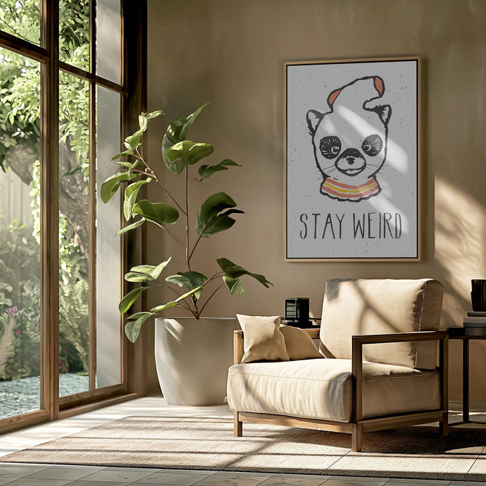 Stay Weird Framed Art Modern Wall Decor