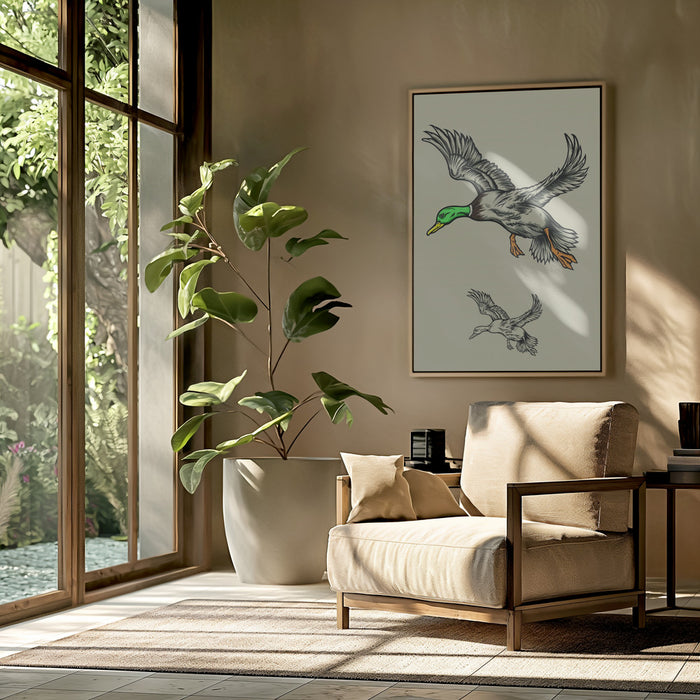 Flying Ducks Framed Art Wall Decor