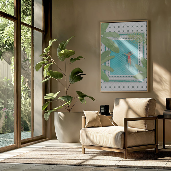 Riad Pool Framed Art Modern Wall Decor