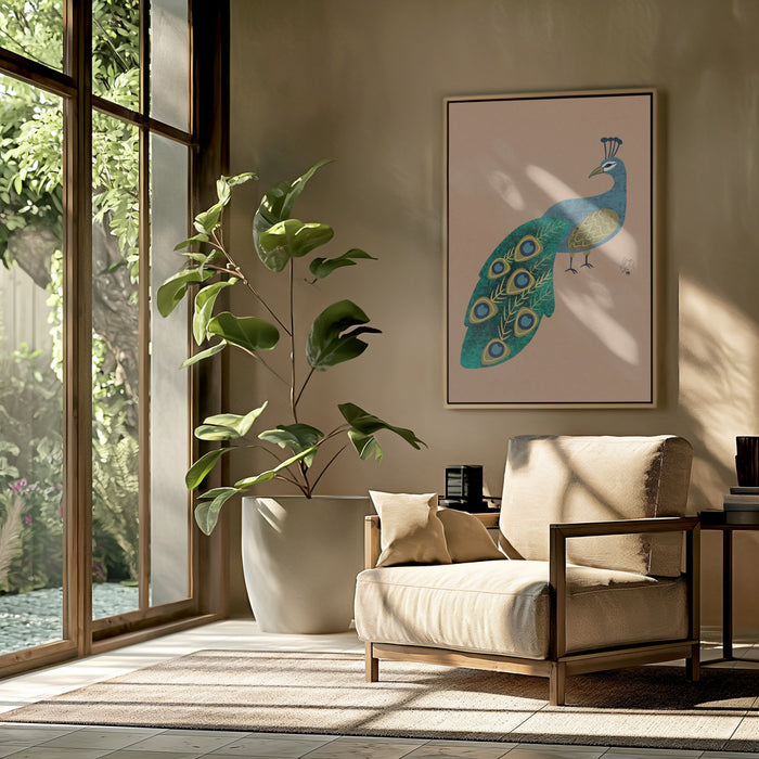 Peacock Erum Khalili.png Framed Art Modern Wall Decor