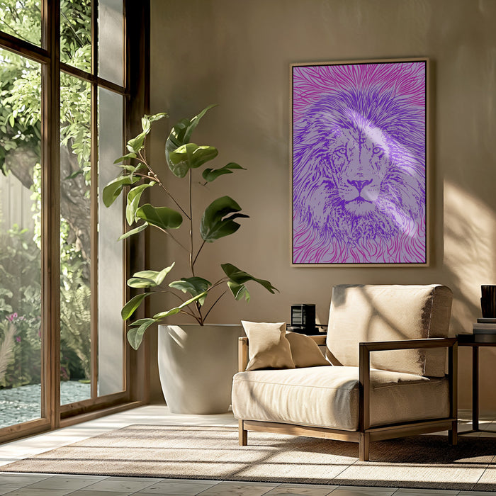 Lion Portrait – King of the Beasts Framed Art Wall Decor