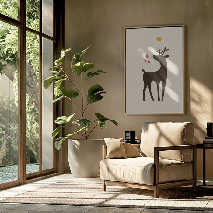 Rudolph Searching for His Nose Framed Art Wall Decor