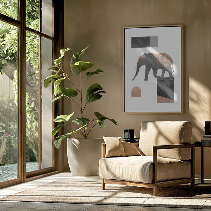 Elephant Mosaic II Framed Art Wall Decor