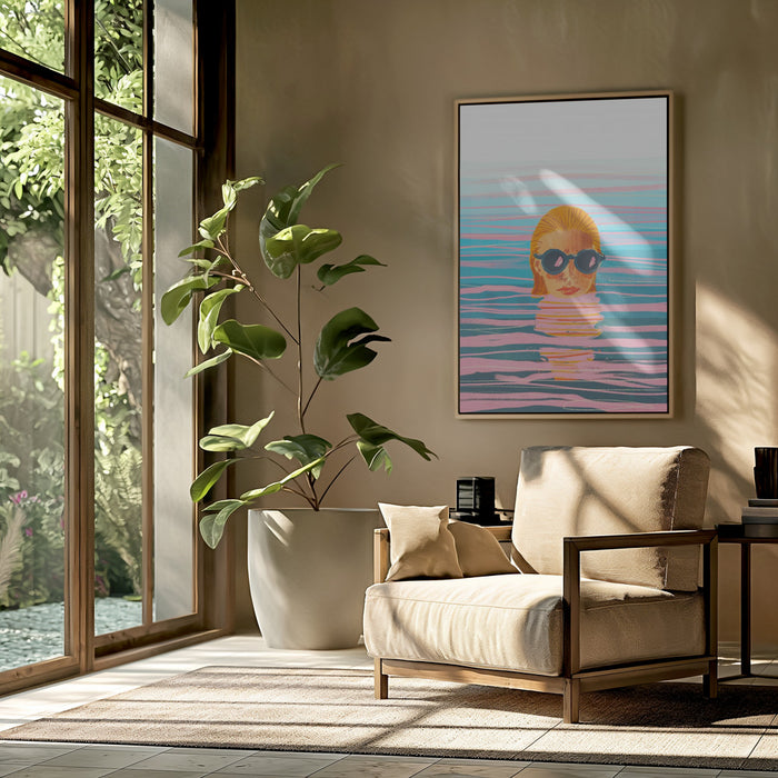 Ocean swim Framed Art Wall Decor