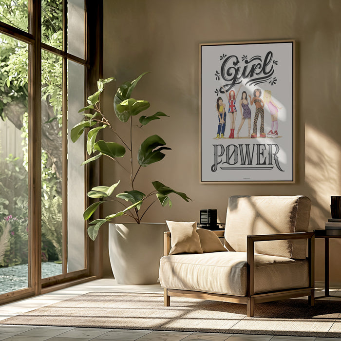 Girl Power Framed Art Wall Decor