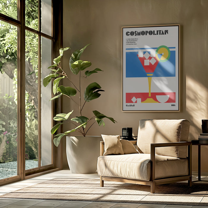 Cosmopolitan Bauhaus Cocktail Framed Art Modern Wall Decor