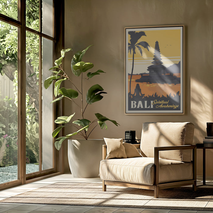 Bali Travel Print Framed Art Modern Wall Decor