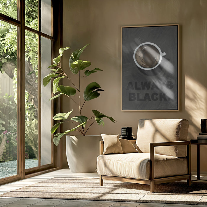 Black Coffee Framed Art Modern Wall Decor