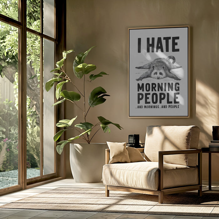 I Hate Morning People Framed Art Wall Decor