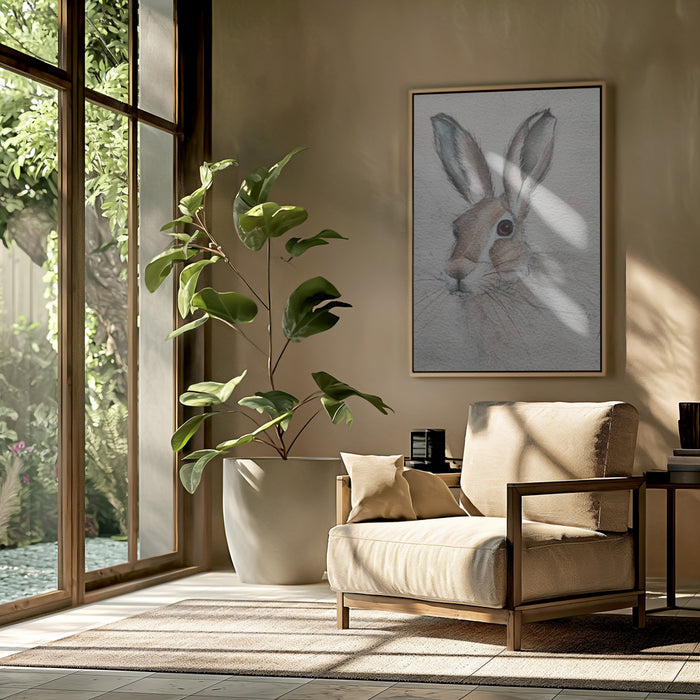 Hare Framed Art Wall Decor