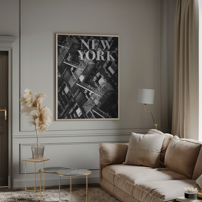 NYC Fire Escapes Framed Art Modern Wall Decor