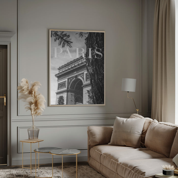 Paris Text 7 Framed Art Modern Wall Decor