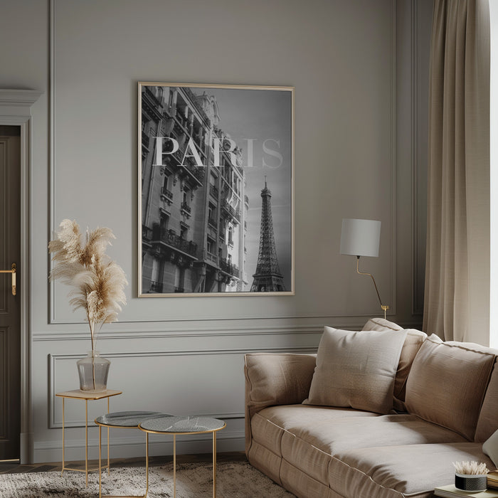 Paris Text 3 Framed Art Modern Wall Decor