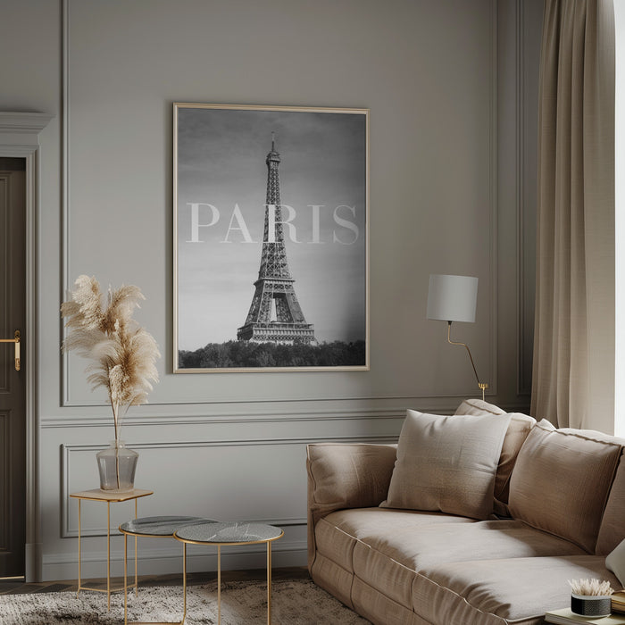 Paris Text 2 Framed Art Modern Wall Decor