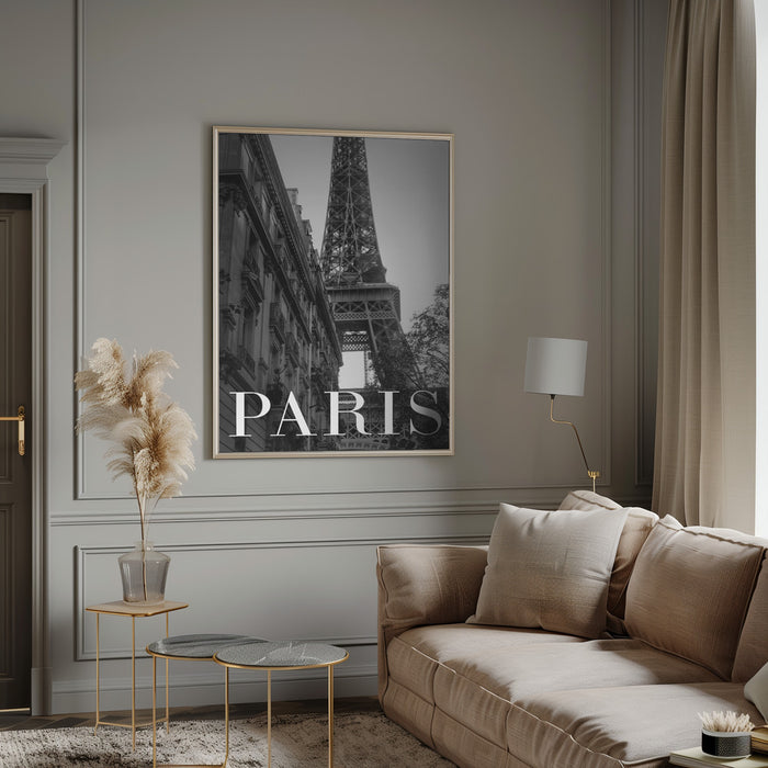 Paris Text 1 Framed Art Modern Wall Decor