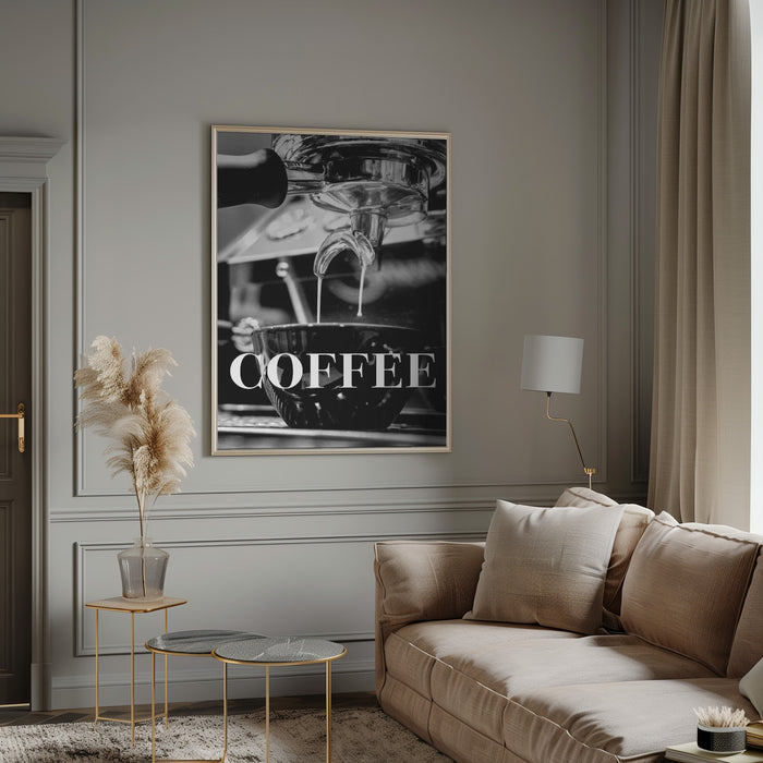 Coffee Text Framed Art Modern Wall Decor