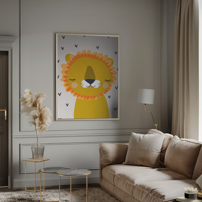 Little Lion Framed Art Modern Wall Decor