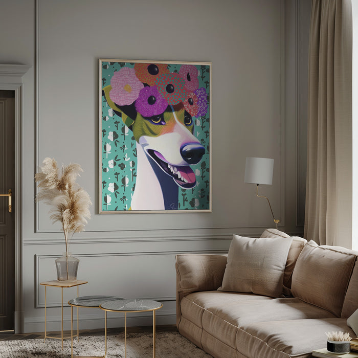 Gorgeous Greyhound Framed Art Modern Wall Decor