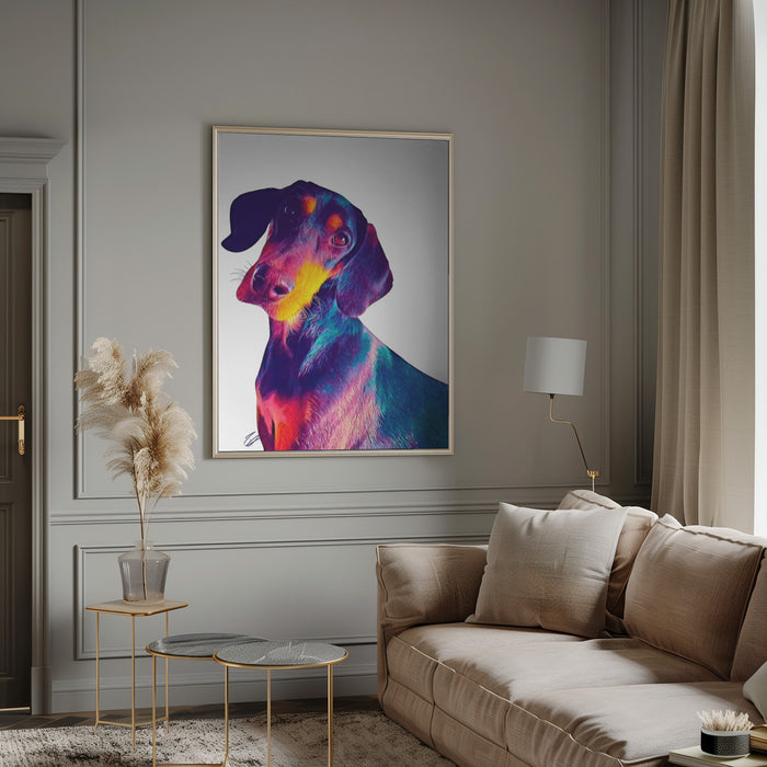 Finn Dog Framed Art Modern Wall Decor