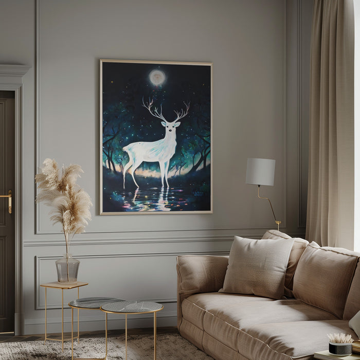 Paint Deer Framed Art Modern Wall Decor