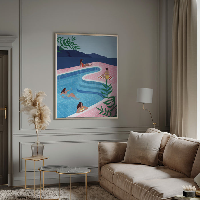 Pool Ladies Framed Art Wall Decor