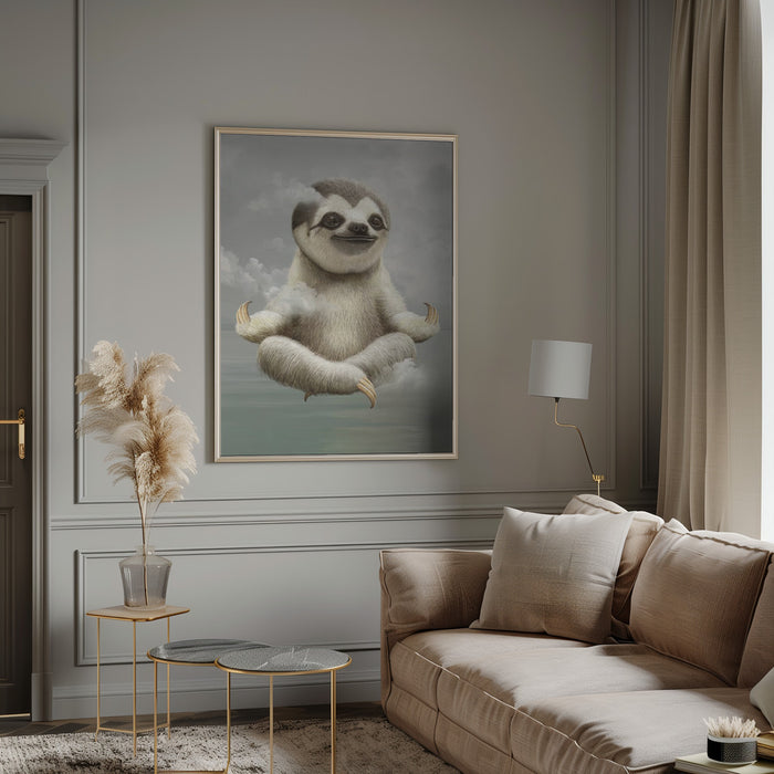 sloth meditating Framed Art Wall Decor