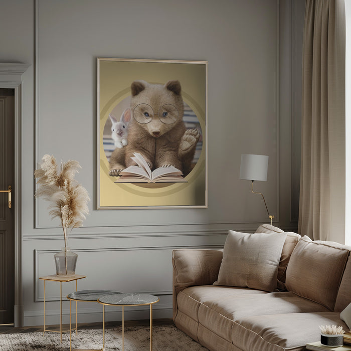 bear sharing knowledge Framed Art Modern Wall Decor