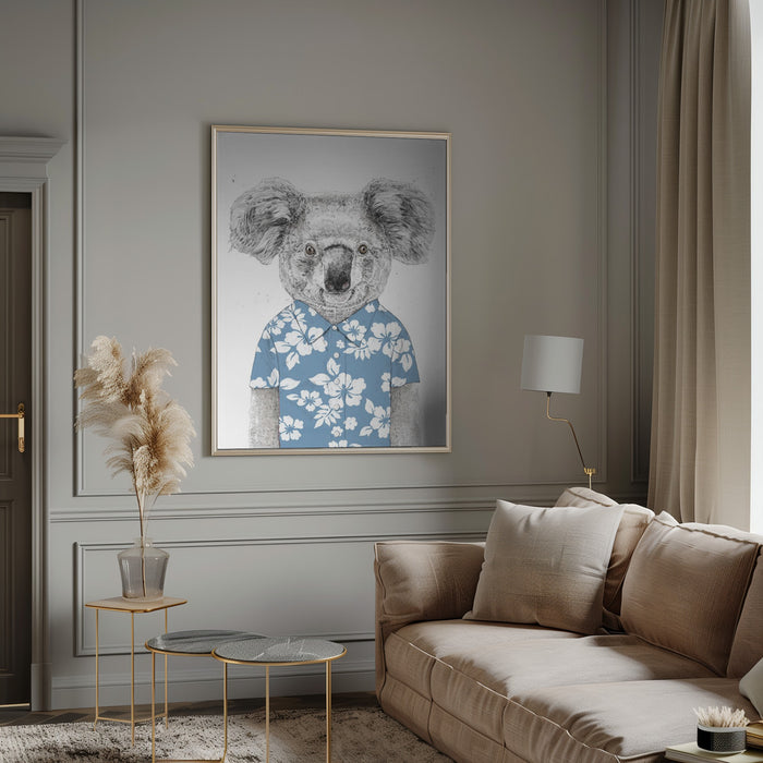 Summer Koala (blue) Framed Art Wall Decor